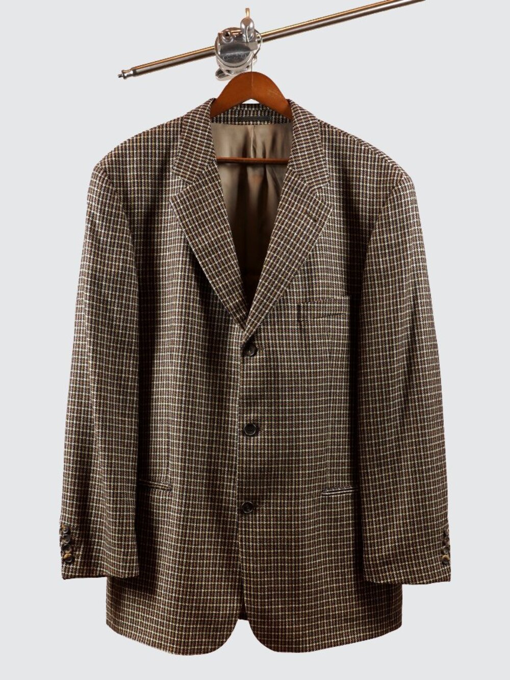 Hugo Boss Einstein Men's Wool Cashmere Houndstooth Blazer EU 54 Italy